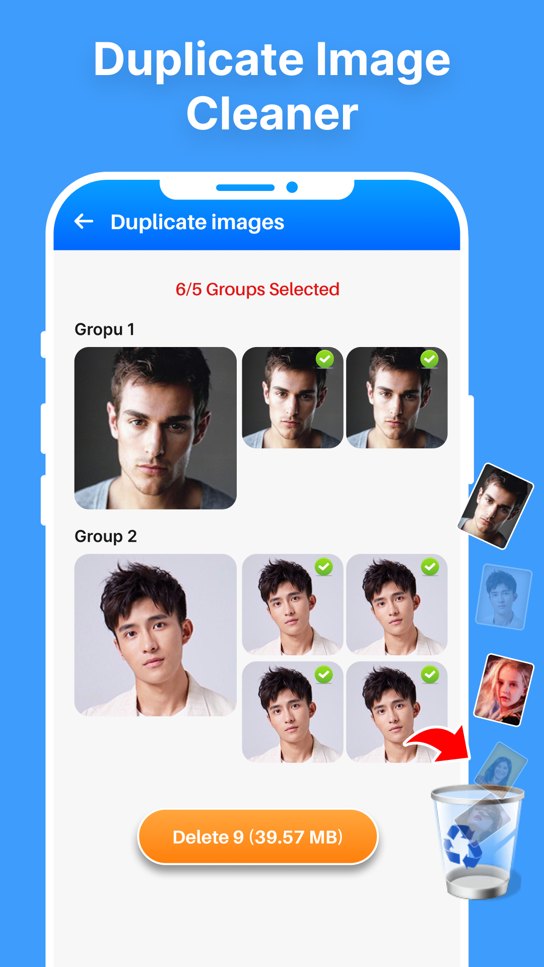 Phone optimization results showing performance improvement and storage freed